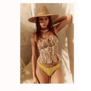 NWT Free People Lights Out Corset- Natural Combo